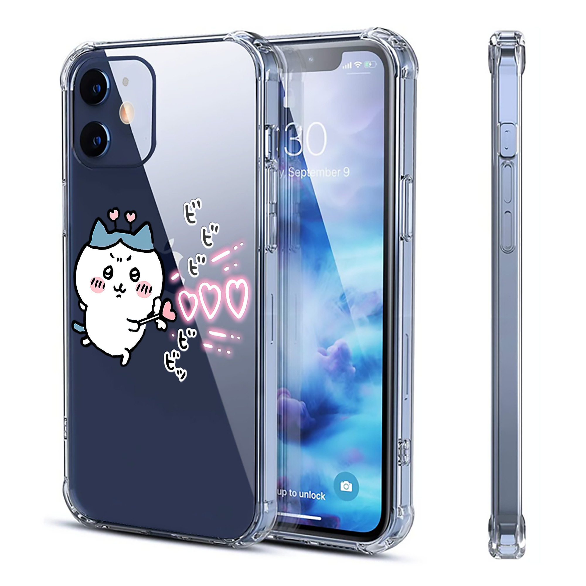 （画像用） ちいかわ ハチワレ Chii-kawa hachiware 【iPhone 12シリーズ対応】透明スマホケース（クリアソフトケース）